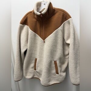 Time and Tru Two-Tone Sherpa Sweatshirt